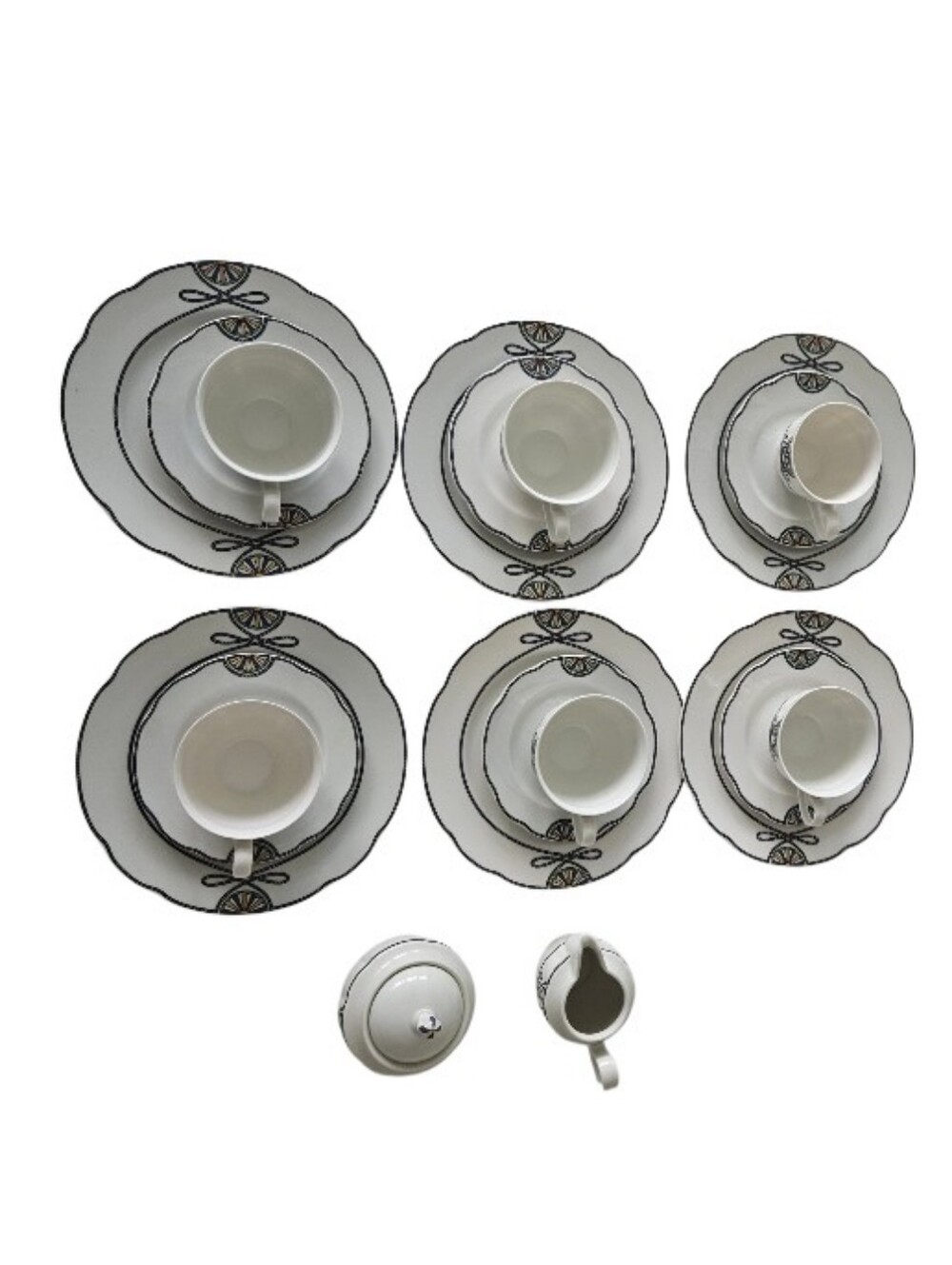 Rosenthal Grece Pearl China Society  Dinnerware Set Of 6 Saucers Creamer Sugar - Picture 10 of 11